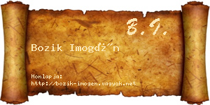 Bozik Imogén névjegykártya